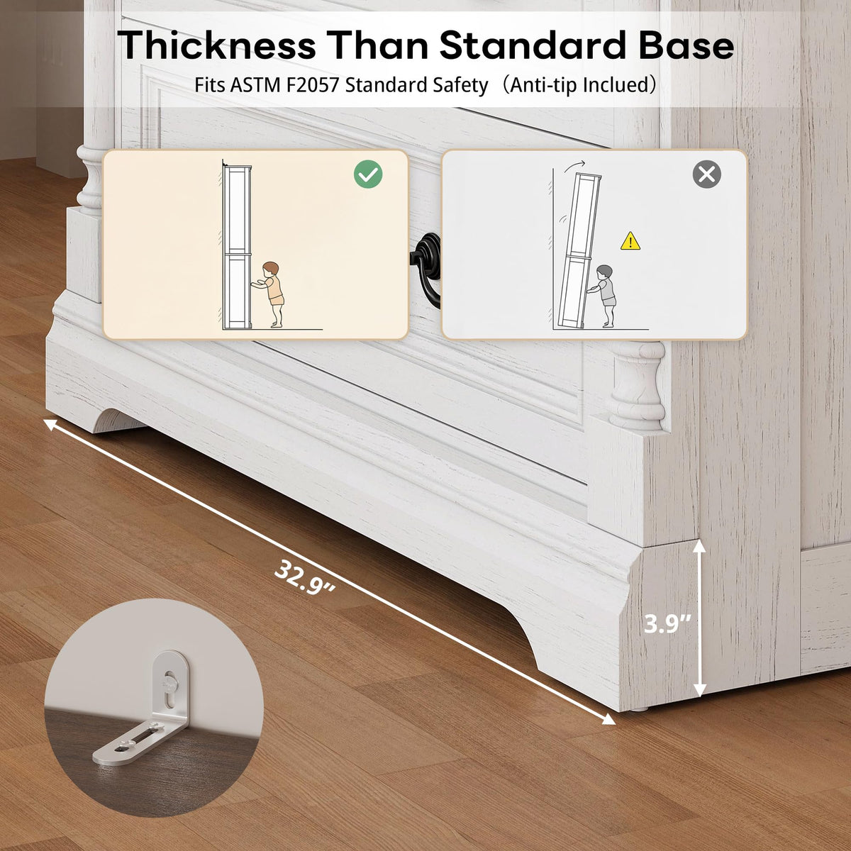 LIKIMIO Armoire Wardrobe Closet 70" with 2 Drawers for Bedroom, White