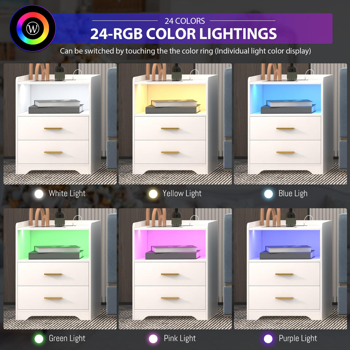 LED Charging Nightstand