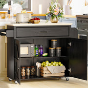 Kitchen Island Cart with Storage & Drop Leaf