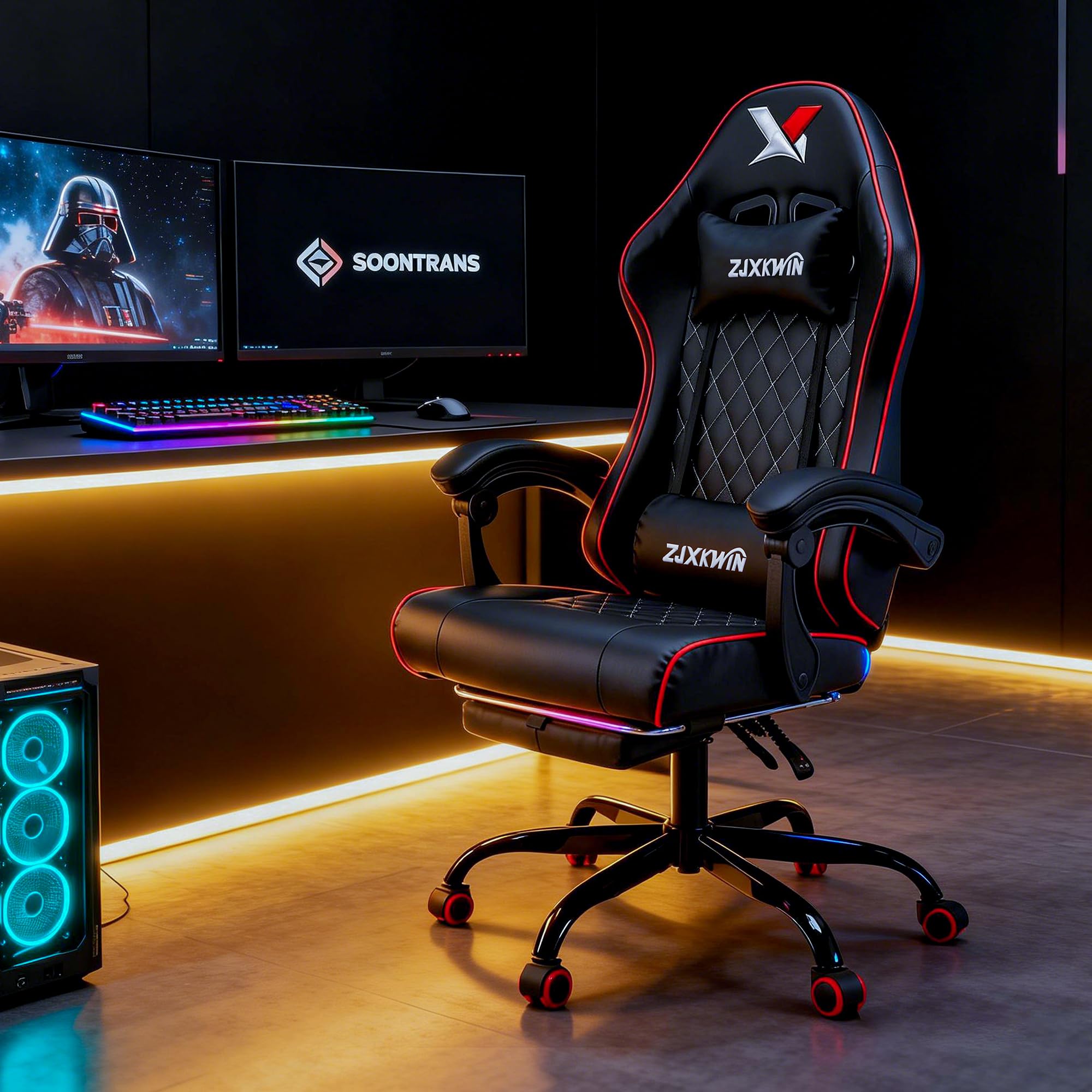Ergonomic High-Back Gaming Chair with Footrest