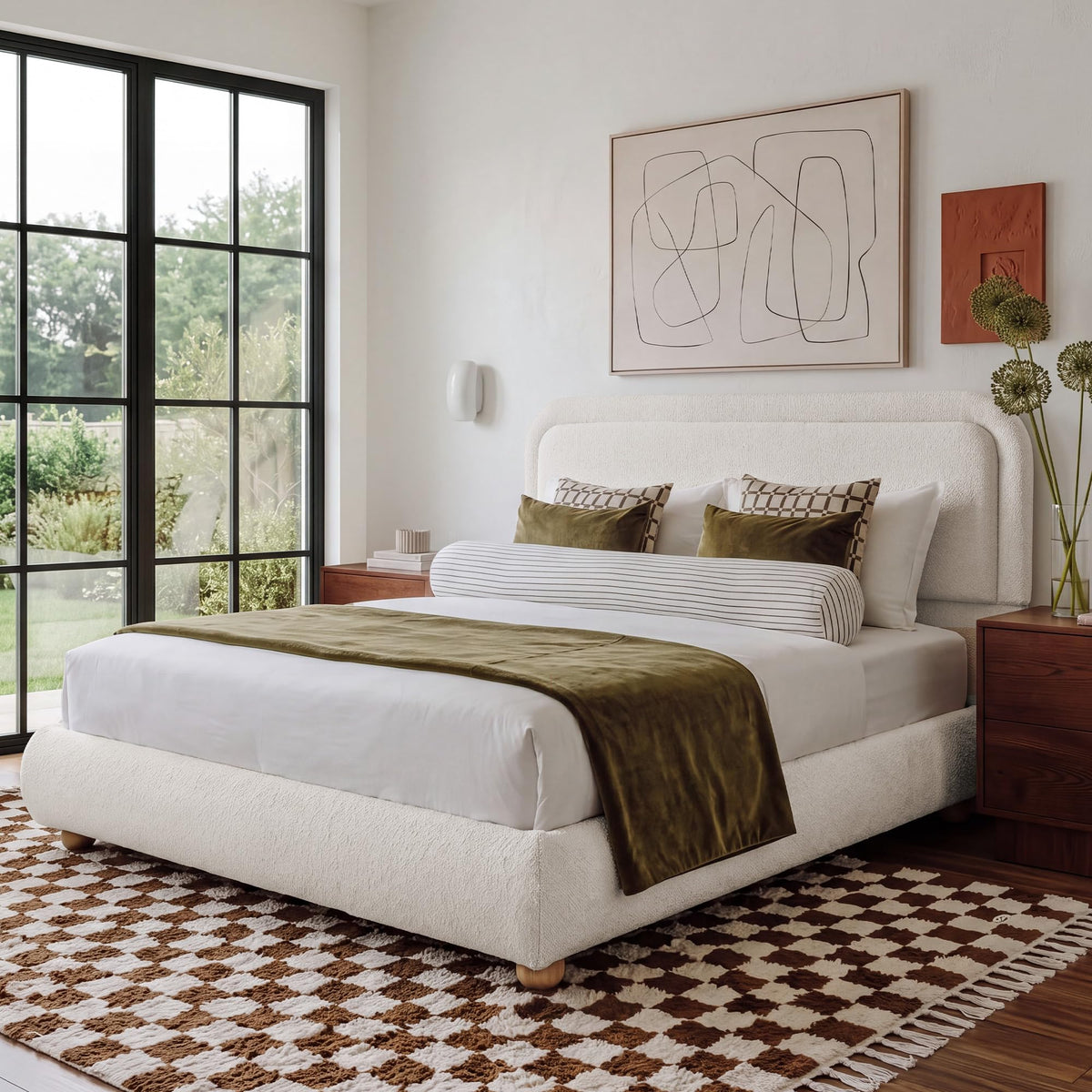 Full Boucle Bed Frame