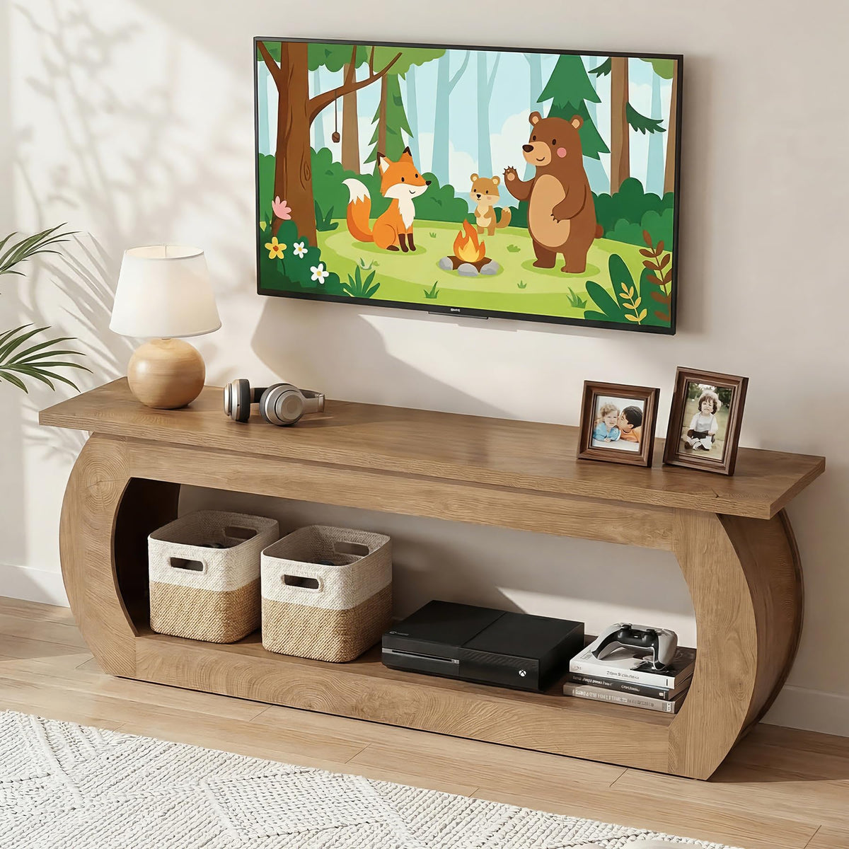 Rustic TV Stand with Storage