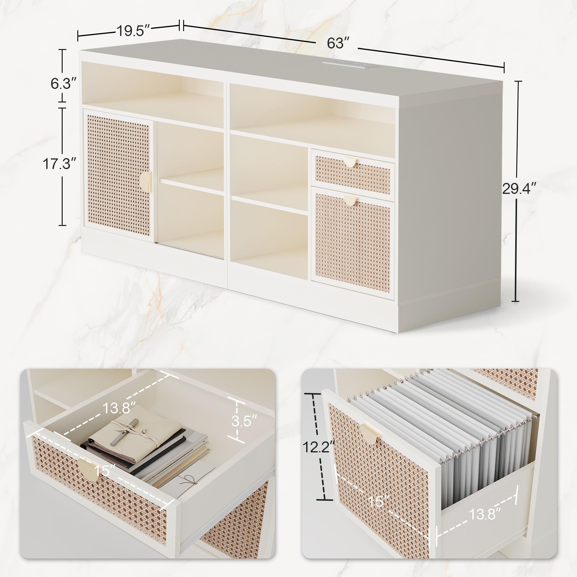 2-Drawer Lateral File Cabinet with Sliding Door