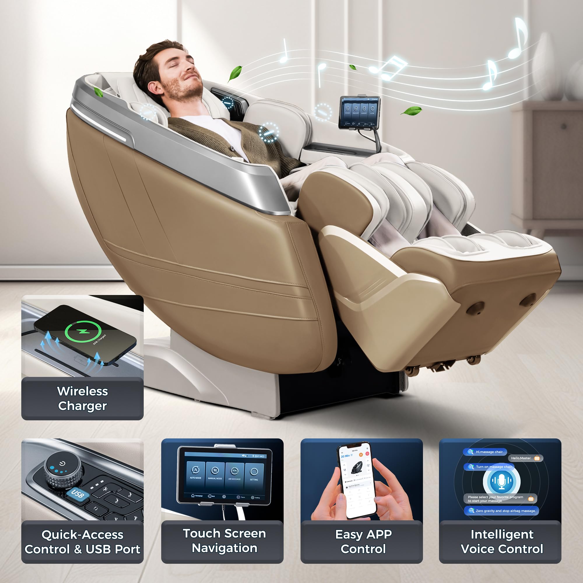 4D Full Body Massage Chair with SL-Track & Zero Gravity