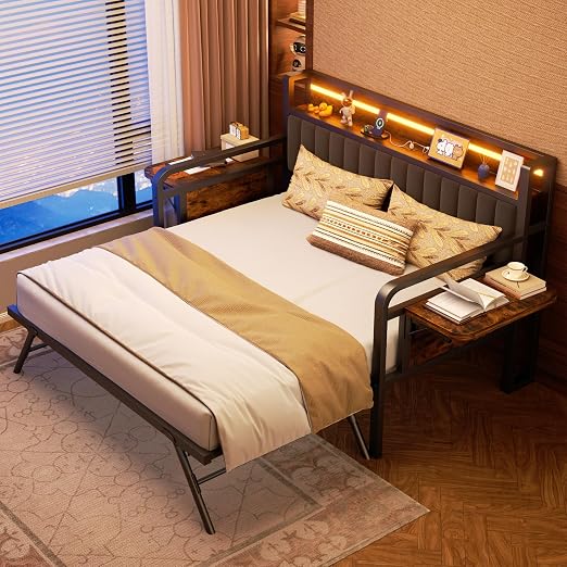 Twin Daybed with Trundle & LED Light