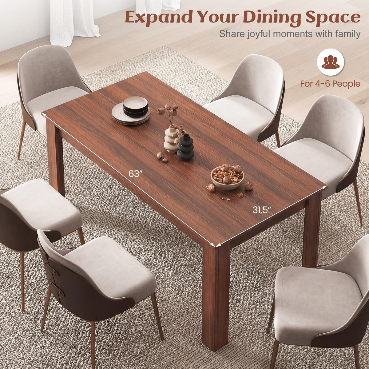 Walnut Rectangular Dining Table