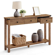 Console Table with 3 Drawers & Open Shelf