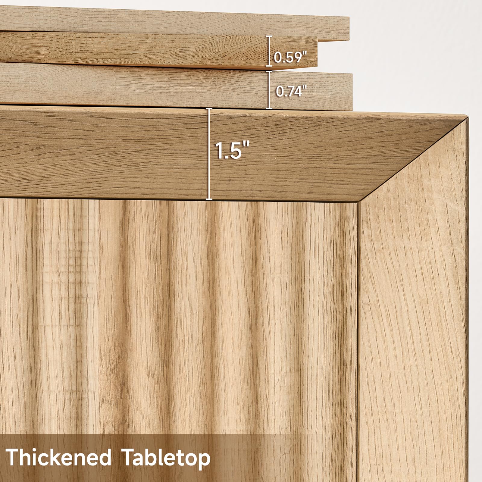 Fluted Sideboard Buffet Cabinet – Natural Oak