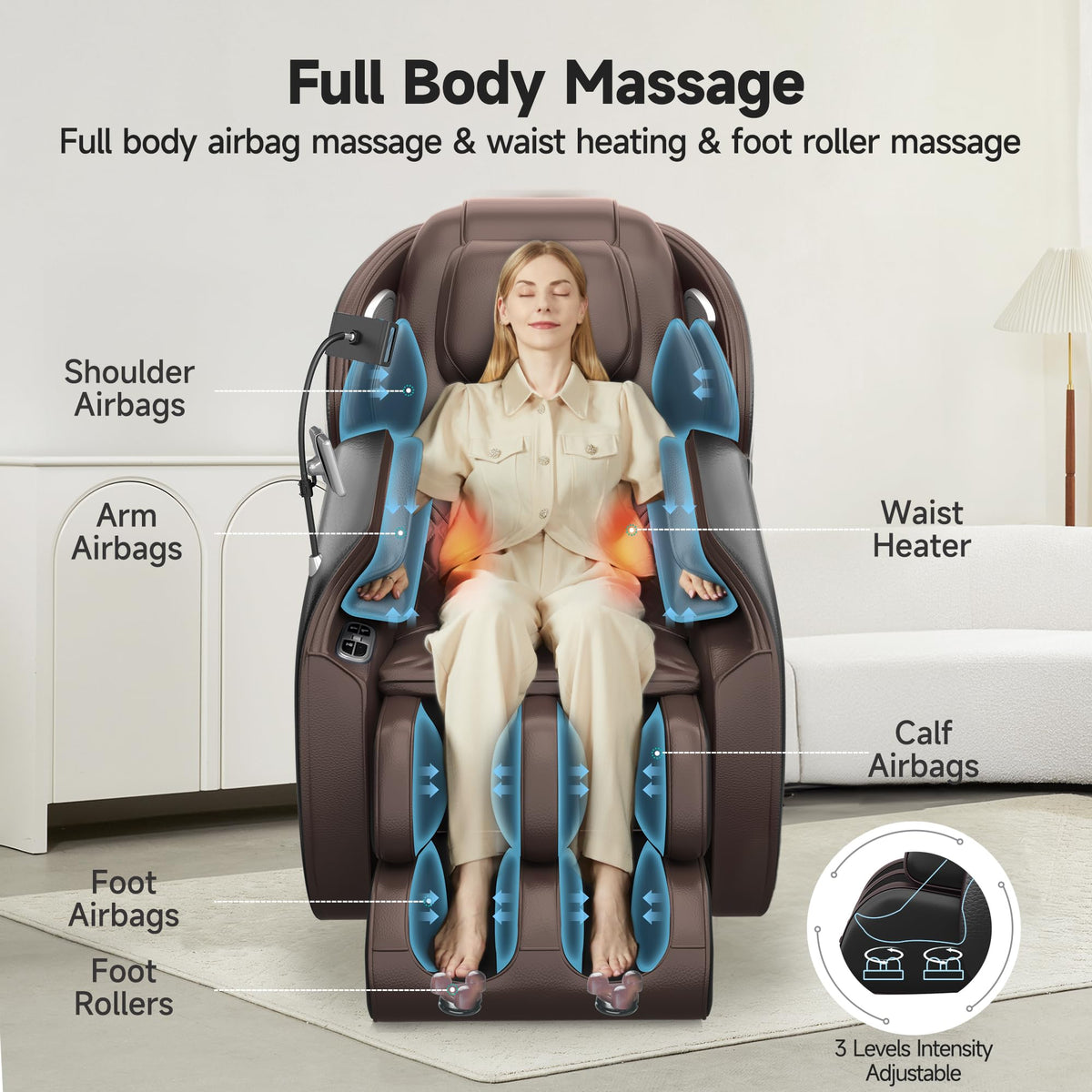 Real Relax 2026 3D Massage Chair Full Body with Unique Phone Controller
