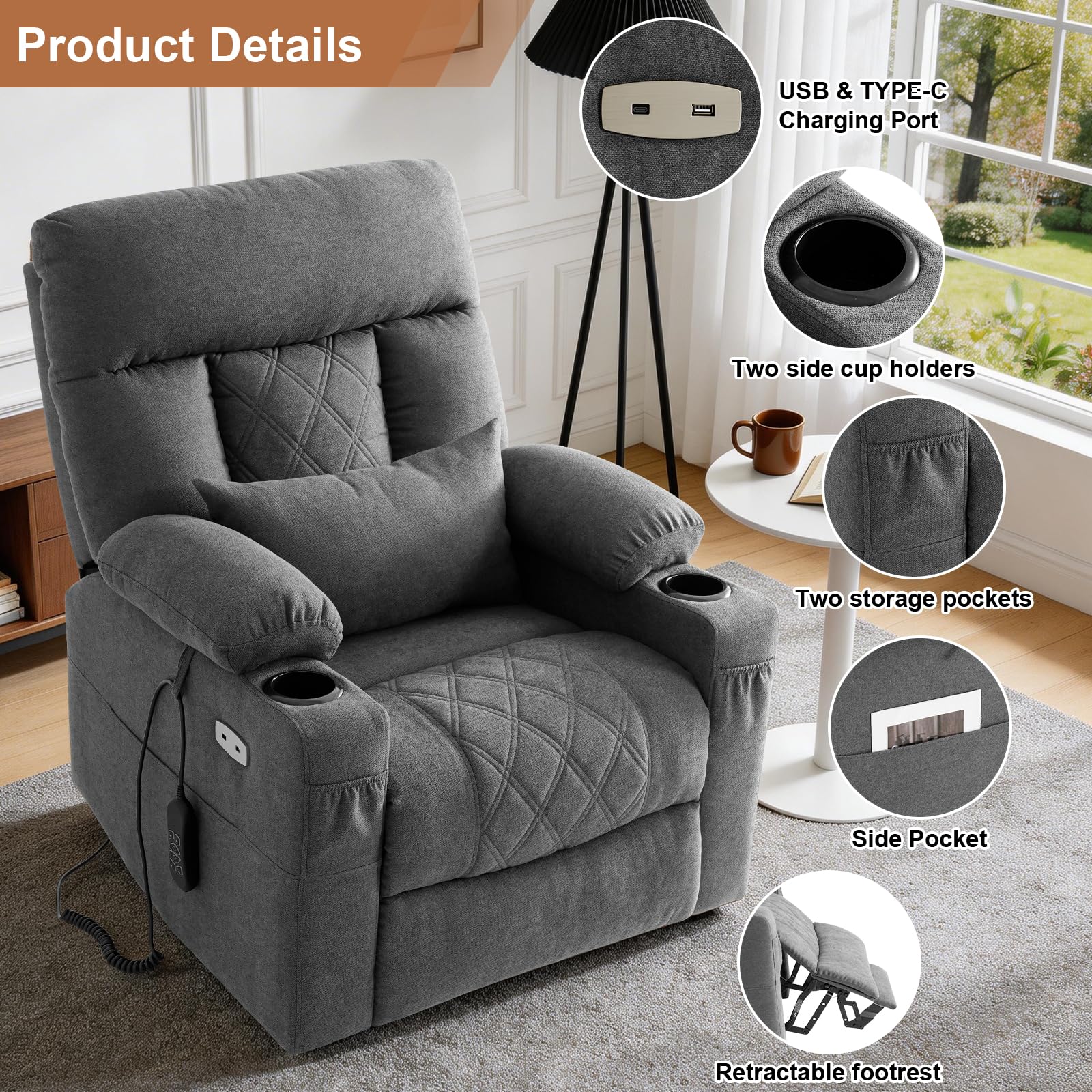 Triple Motor Power Lift Recliner Chair