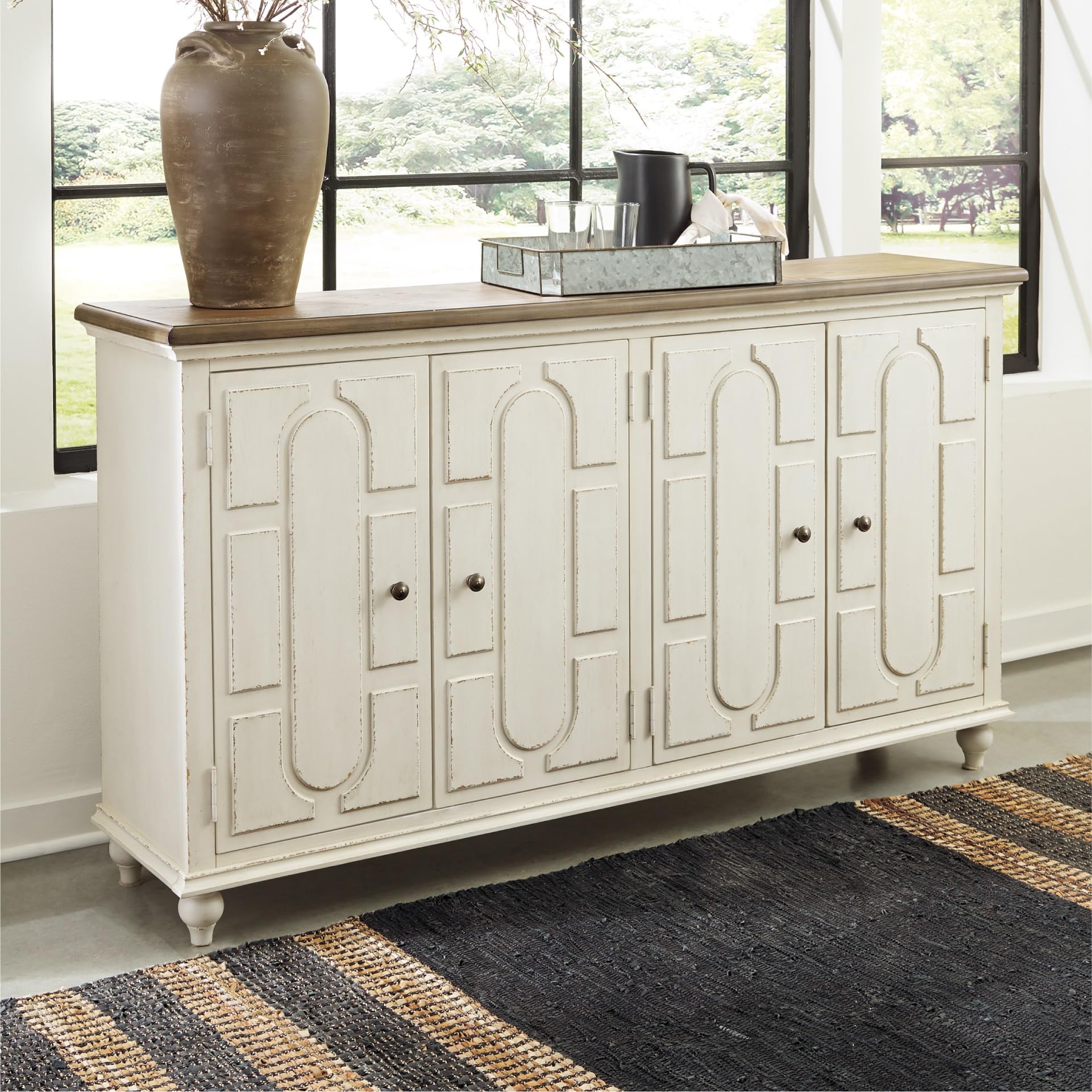 4-Door Accent Cabinet with Adjustable Shelves
