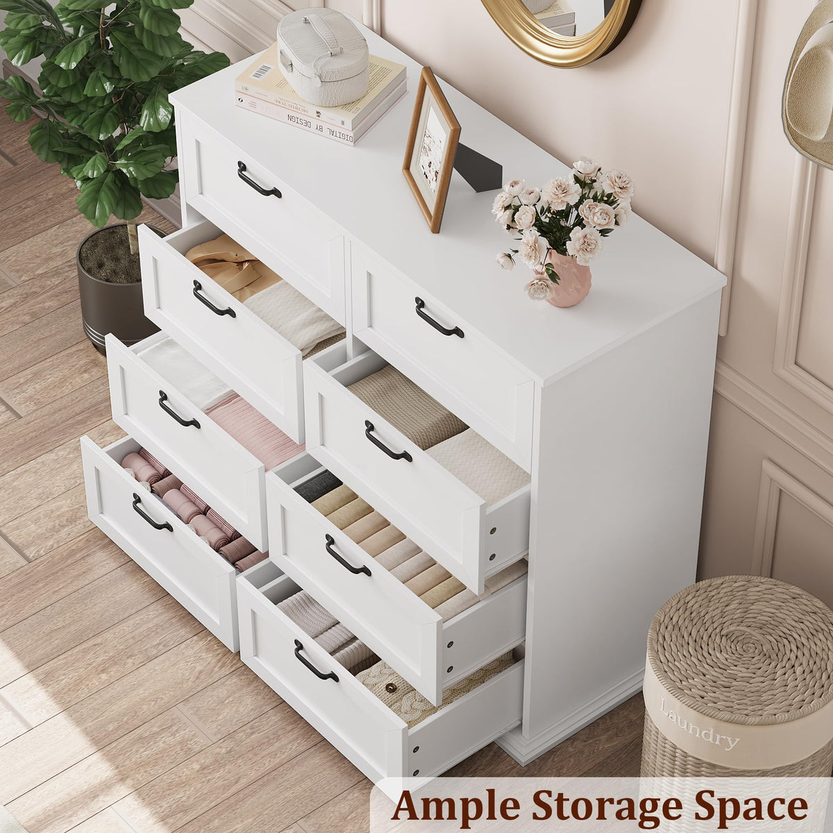 White 8-Drawer Dresser
