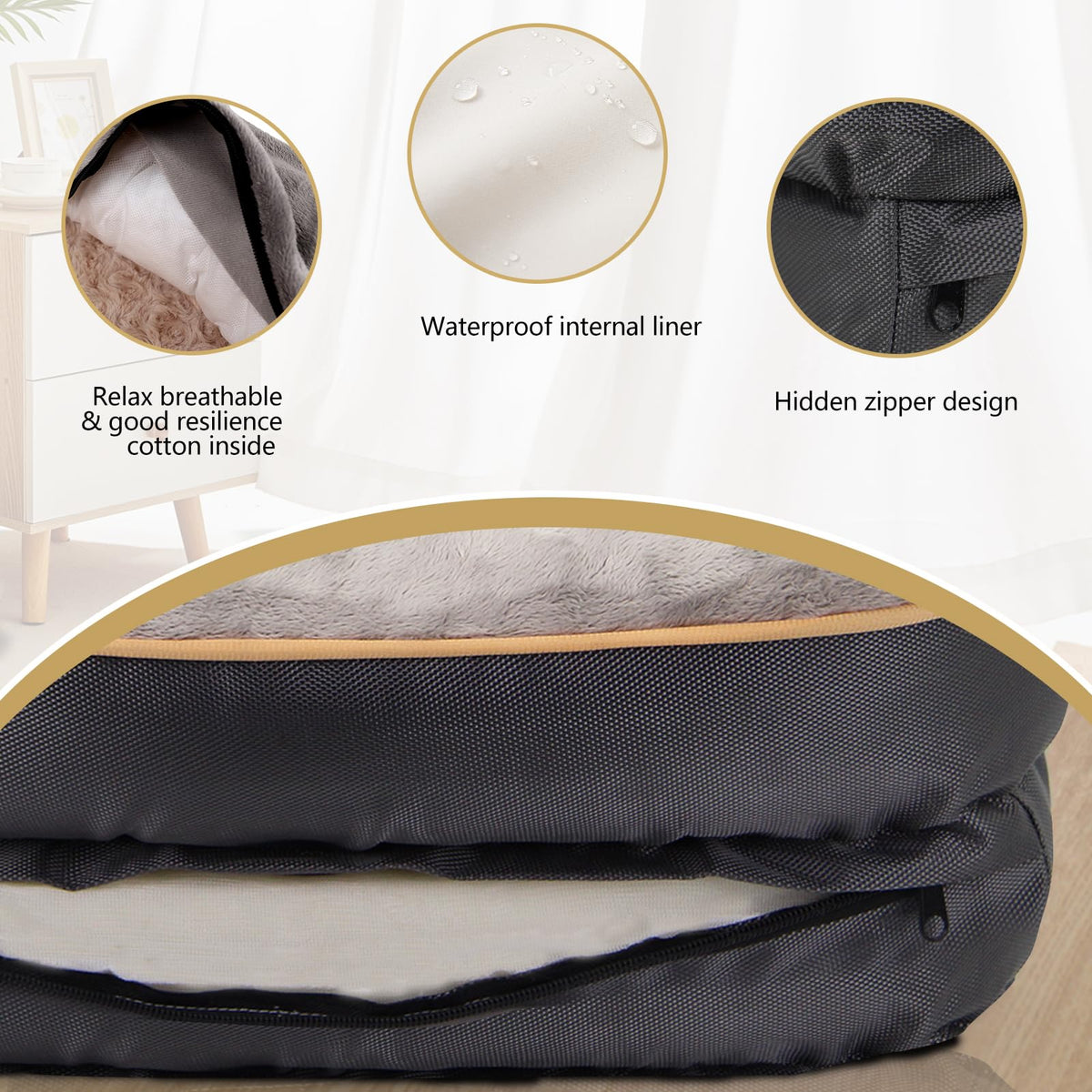 Large Orthopedic Memory Foam Dog Bed