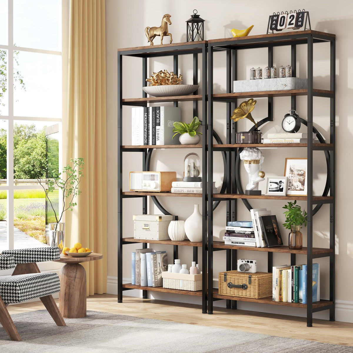 6-Tier Rustic Bookshelf