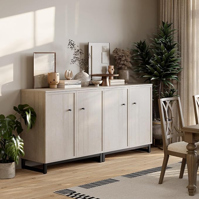 Brown Oak Sideboard Set of 2