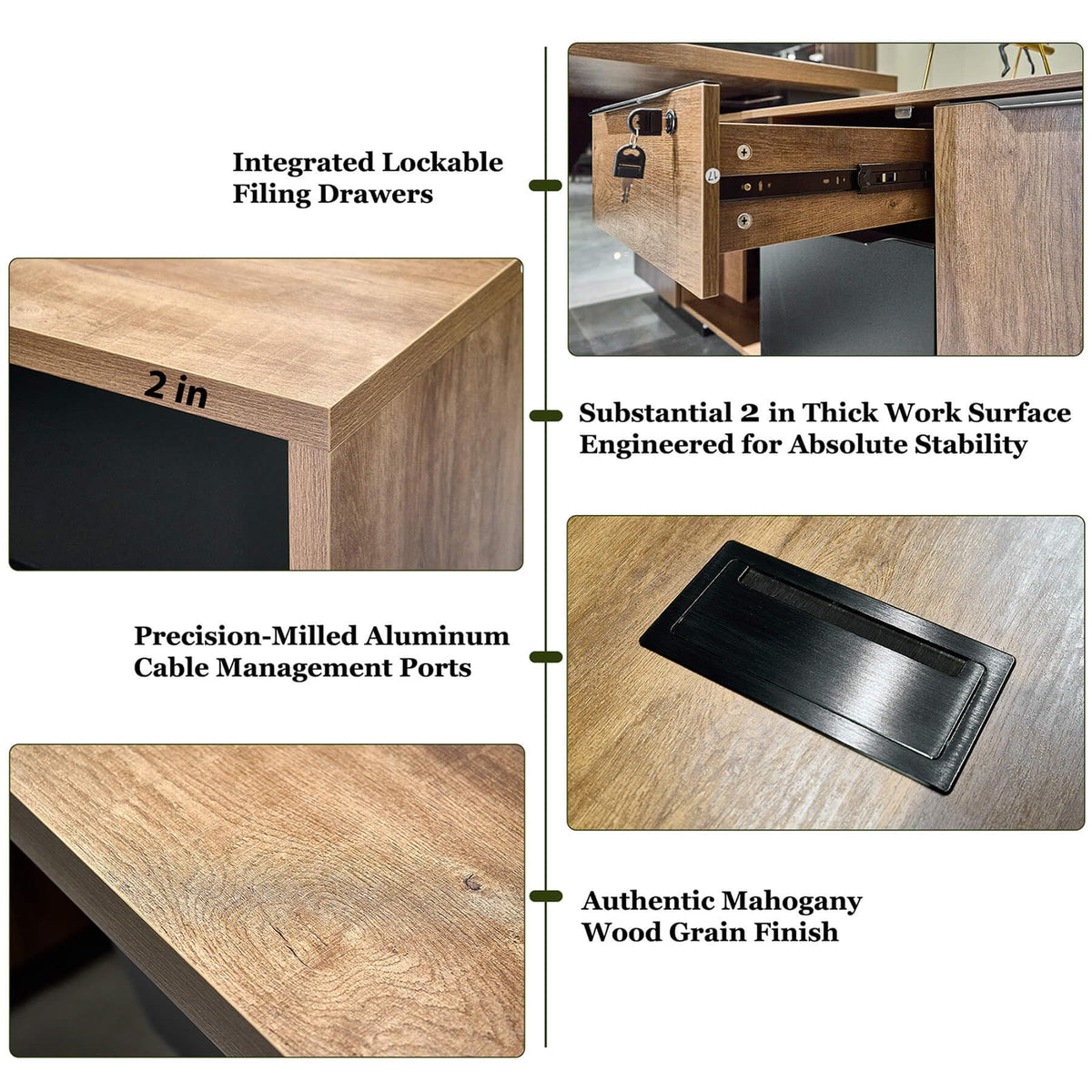 Retractable L-Shaped Executive Desk
