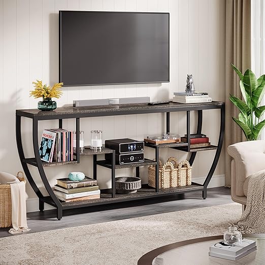 70.9" TV Stand with Storage Shelves