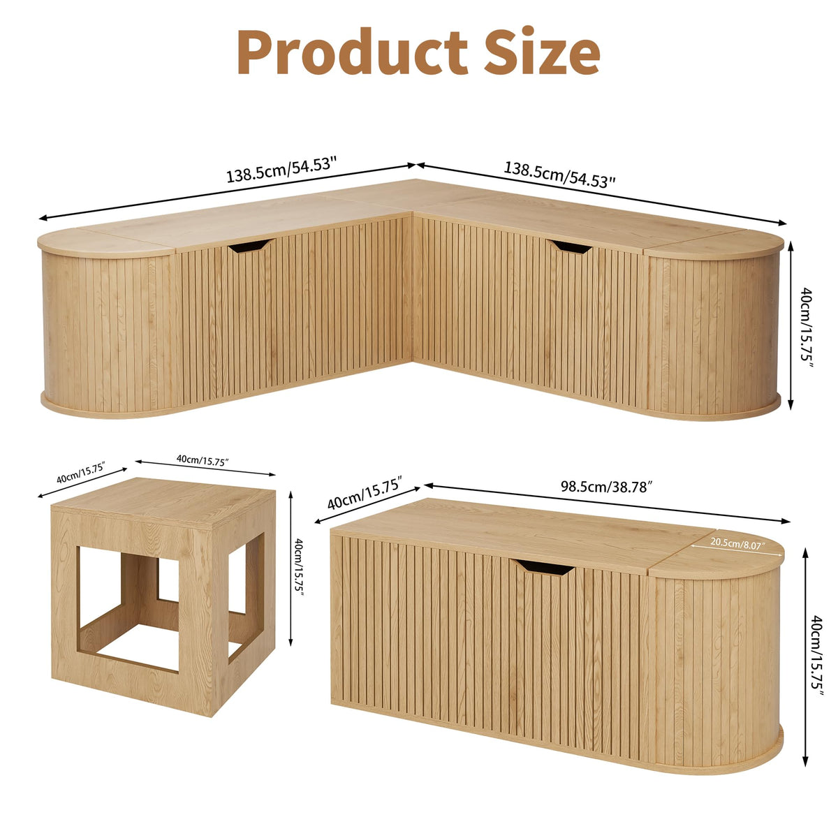L-Shaped Cushioned Storage Bench