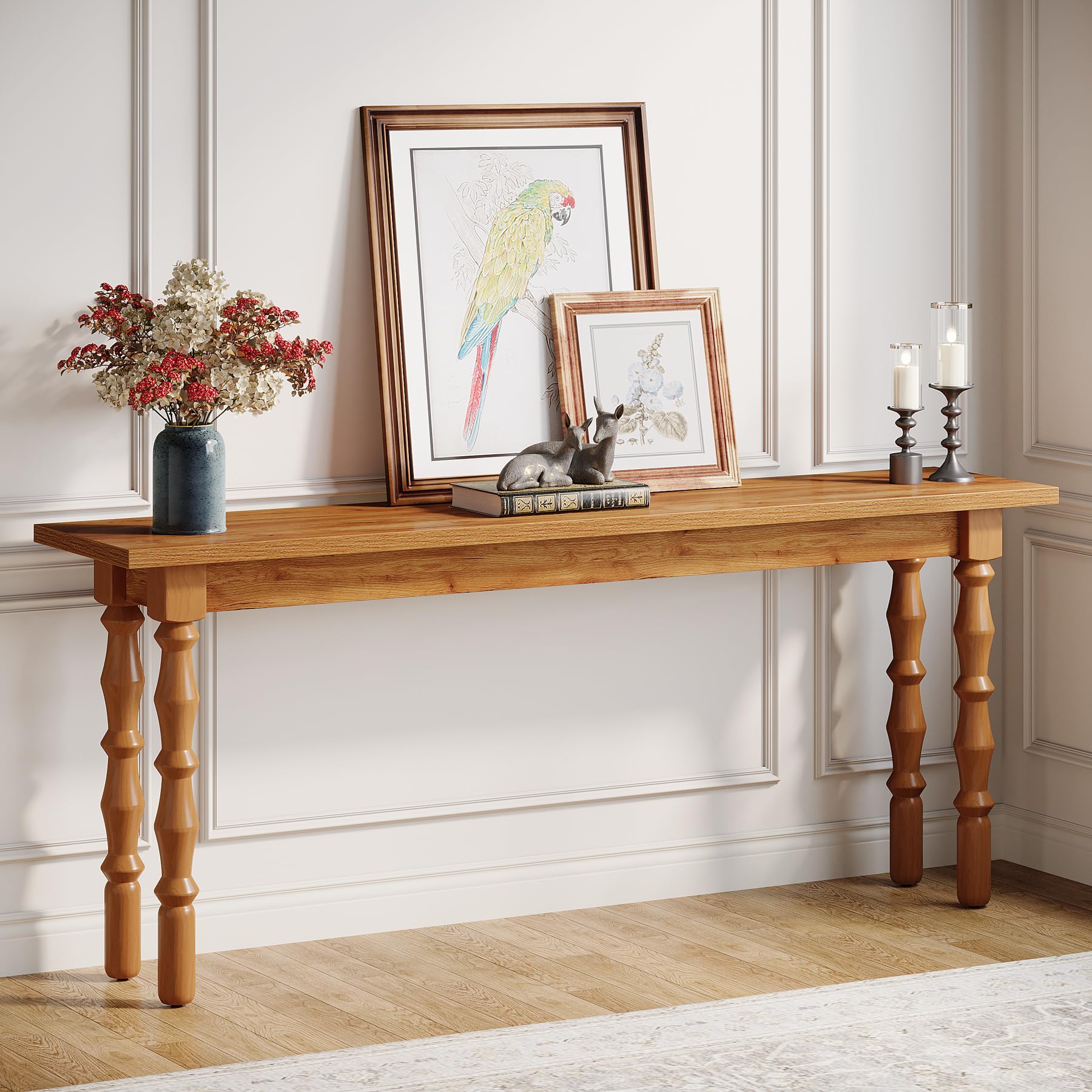Tribesigns 70.9-Inch Extra Long Console Table for Entryway, Narrow Sofa Table Behind Couch with Solid Wood Legs, Entry Accent Table for Living Room, Foyer, Hallway, Entrance