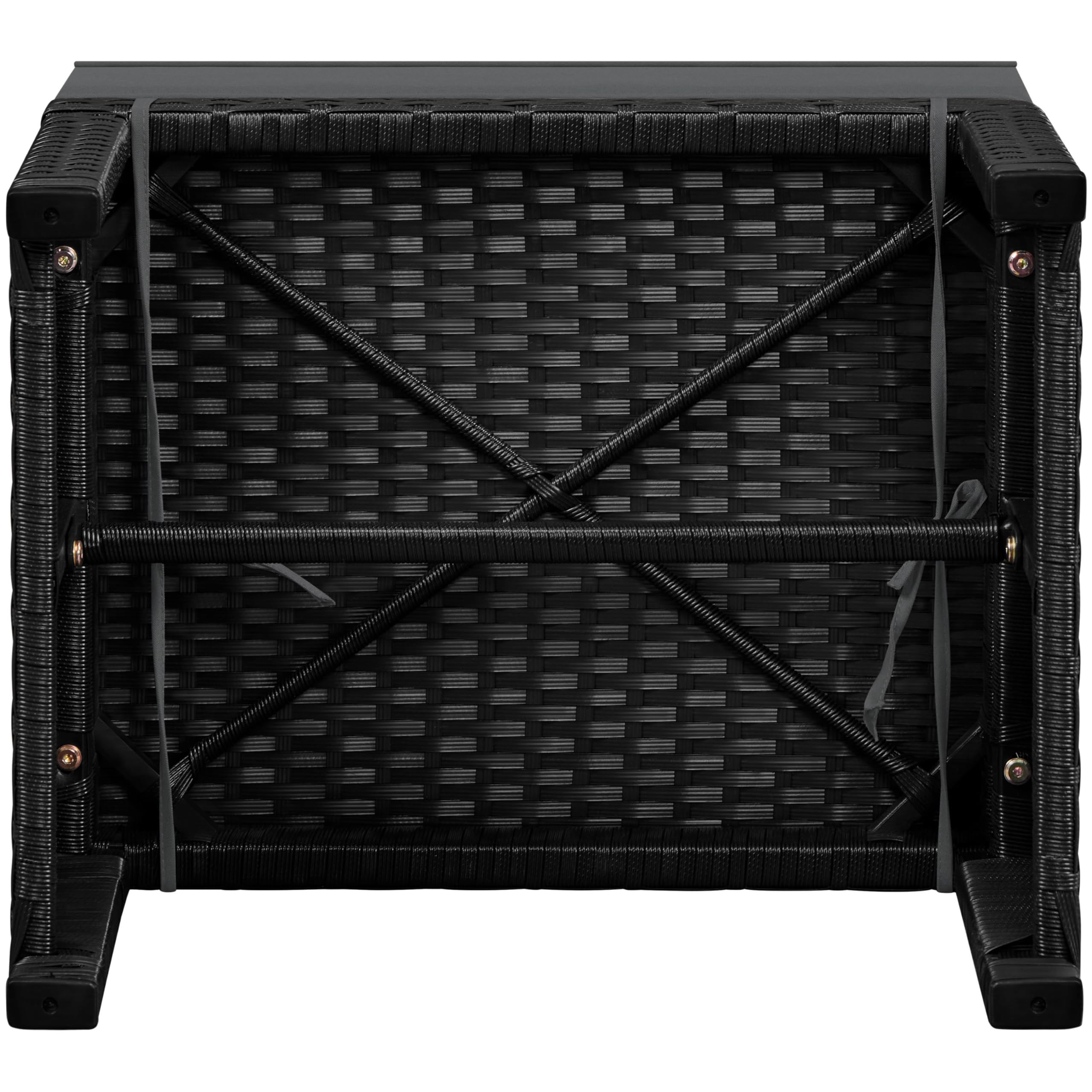 Outdoor Wicker Ottoman Set of 2
