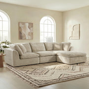 L-Shaped Modular Sectional Sofa with Ottoman
