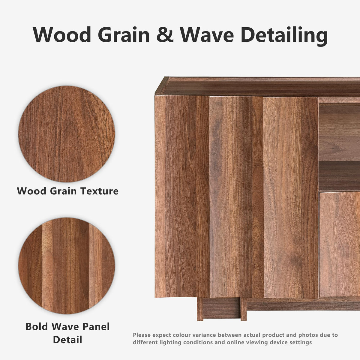 win2win61"MidCenturyModernTVStandwithStorage,WaveDesign,Walnut