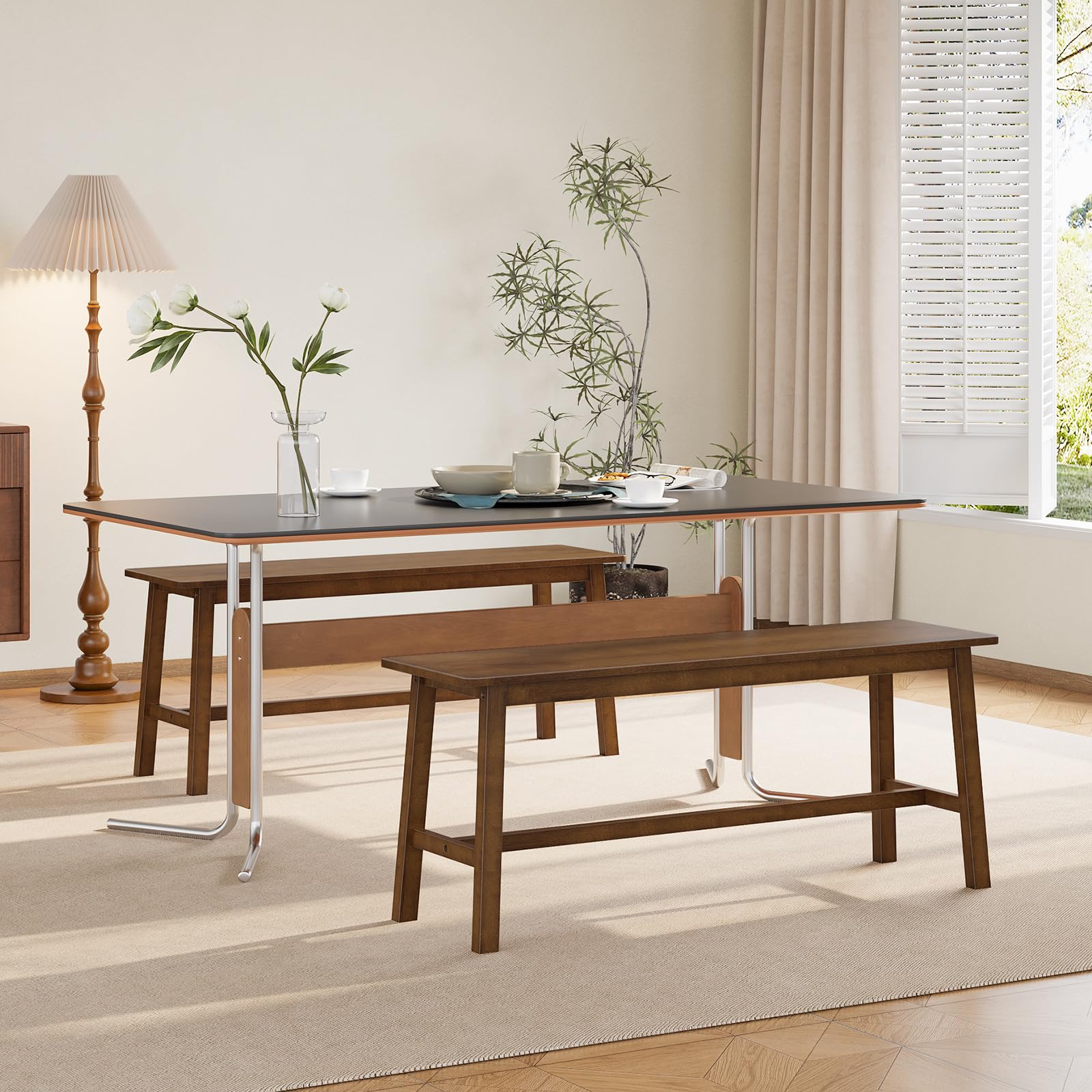 Bamboo Dining Bench – Farmhouse Style