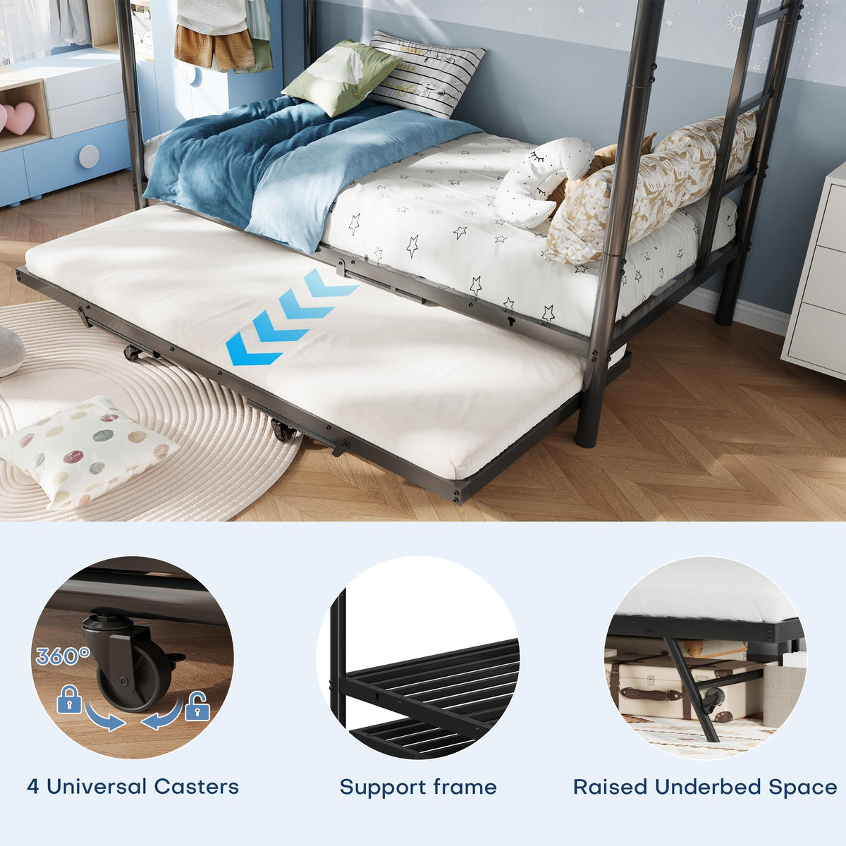 Twin Bunk Bed with Trundle