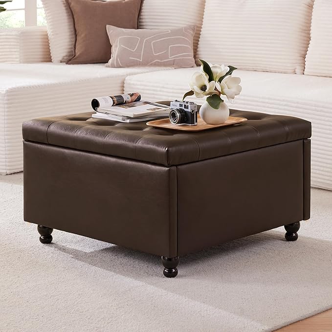 Square Storage Ottoman Coffee Table