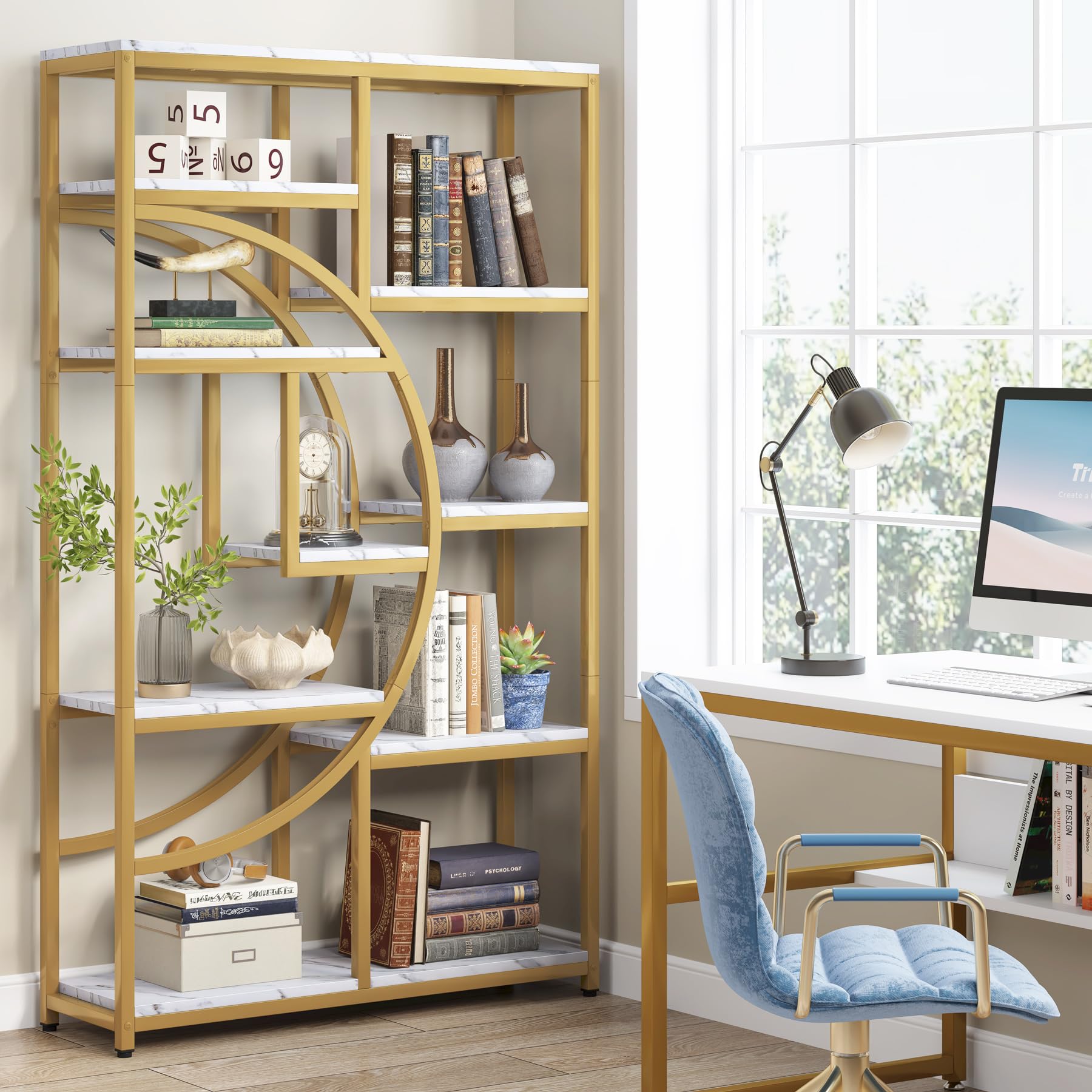 9-Shelf Etagere Bookcase