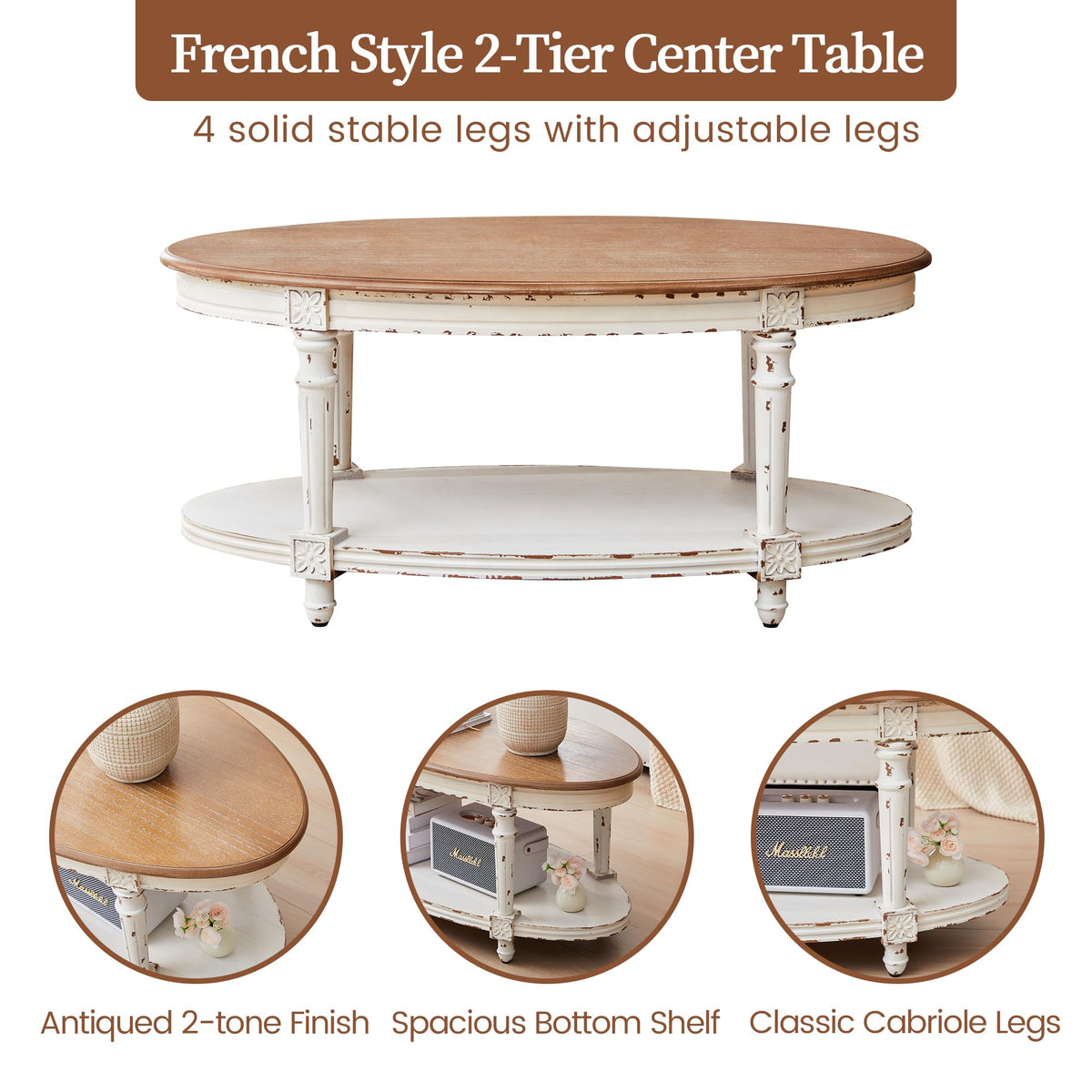 Oval Farmhouse Coffee Table