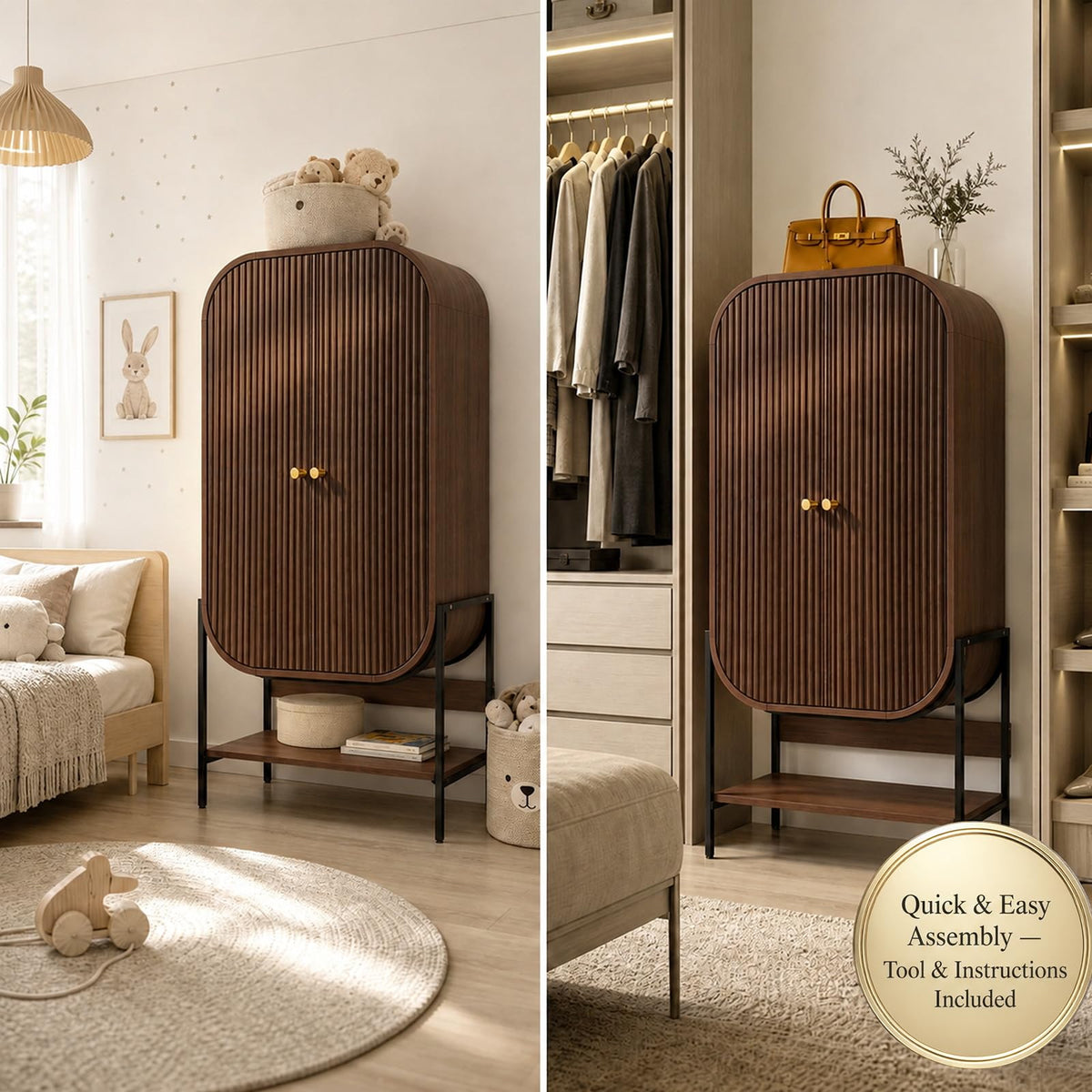 Arched Fluted Wardrobe