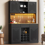 Bar Cabinet with LED Lights & Wine Rack