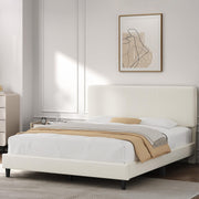 Upholstered Platform Bed Frame with Adjustable Headboard