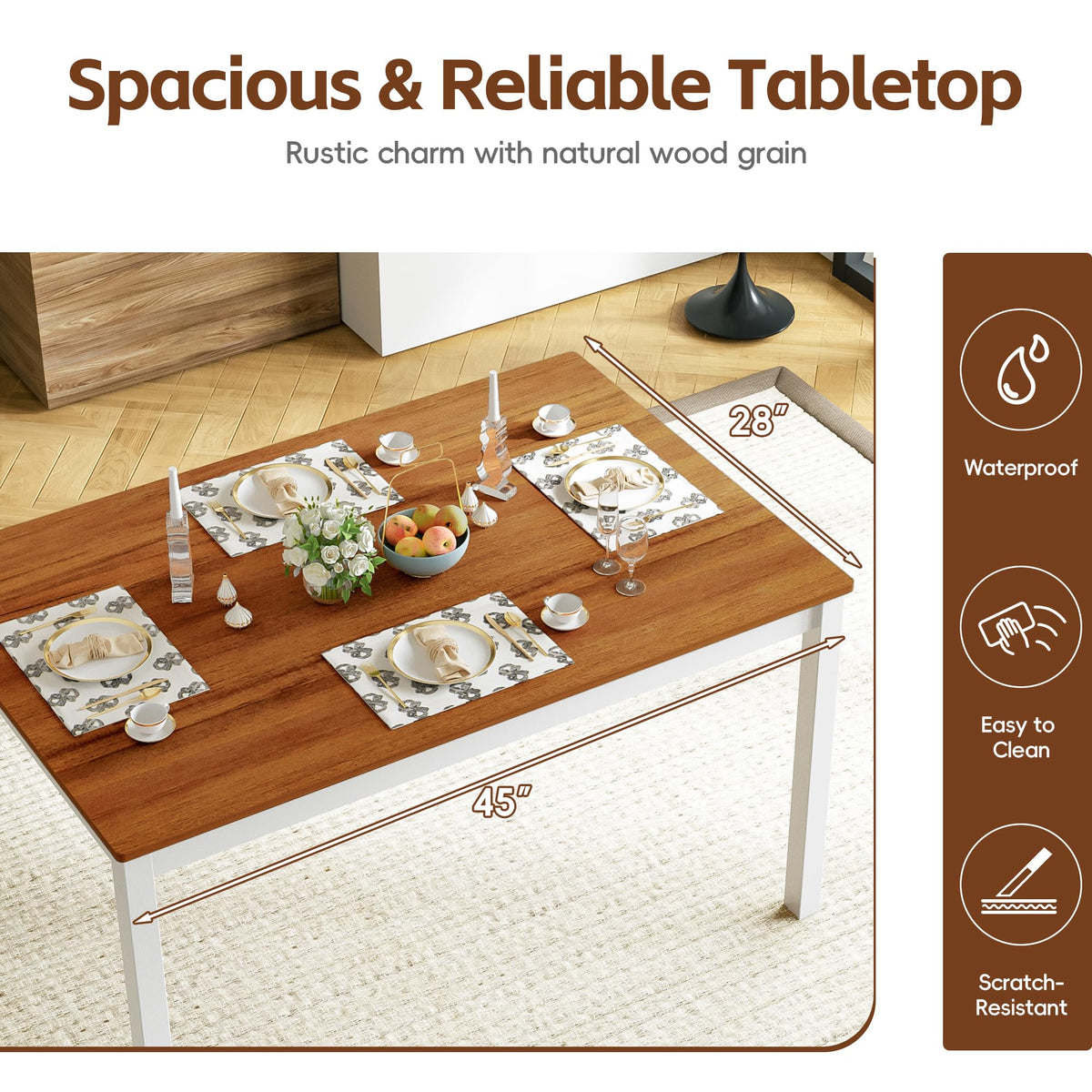 5-Piece Farmhouse Dining Set