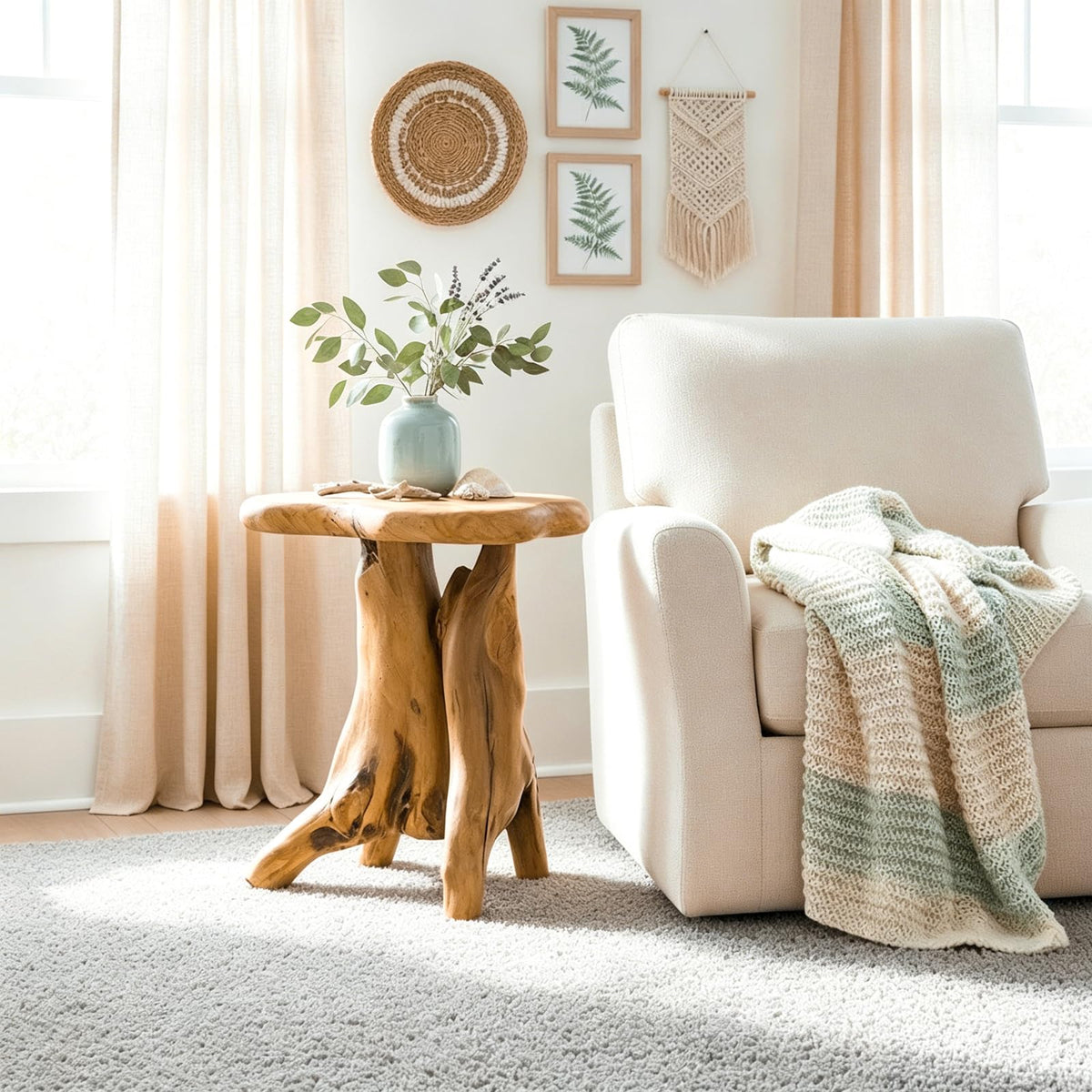 Cedar Stump End Table