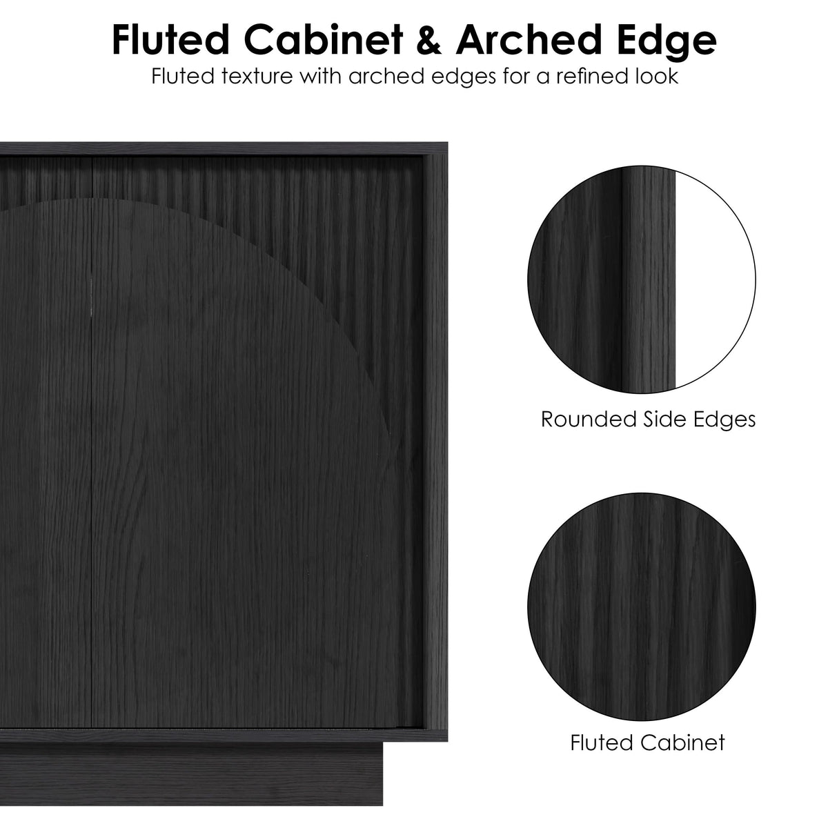 Black Fluted Sideboard with Arched Doors