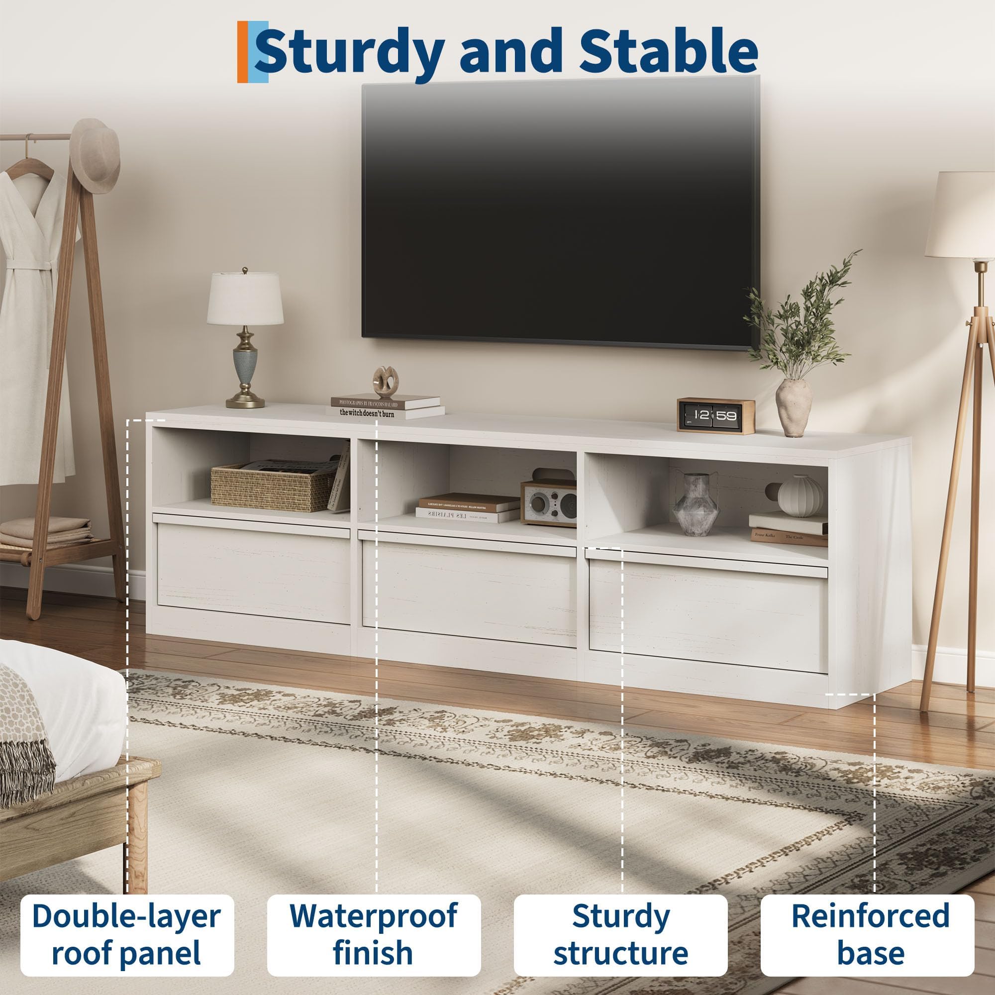70" TV Stand – Mid-Century Modern Media Console