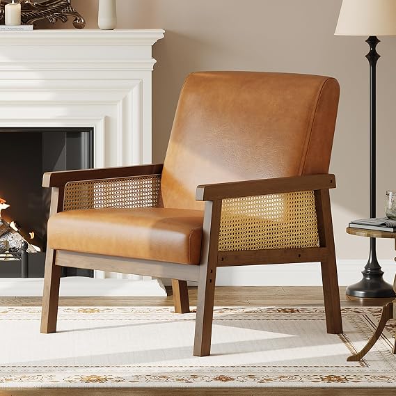 Ivory Rattan Accent Chair