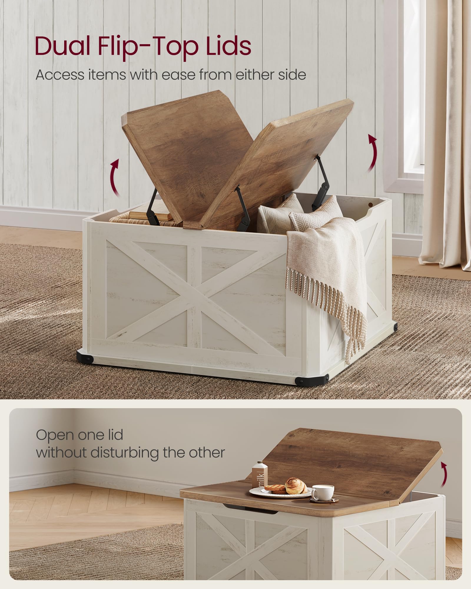 Farmhouse Lift-Top Coffee Table with Hidden Storage