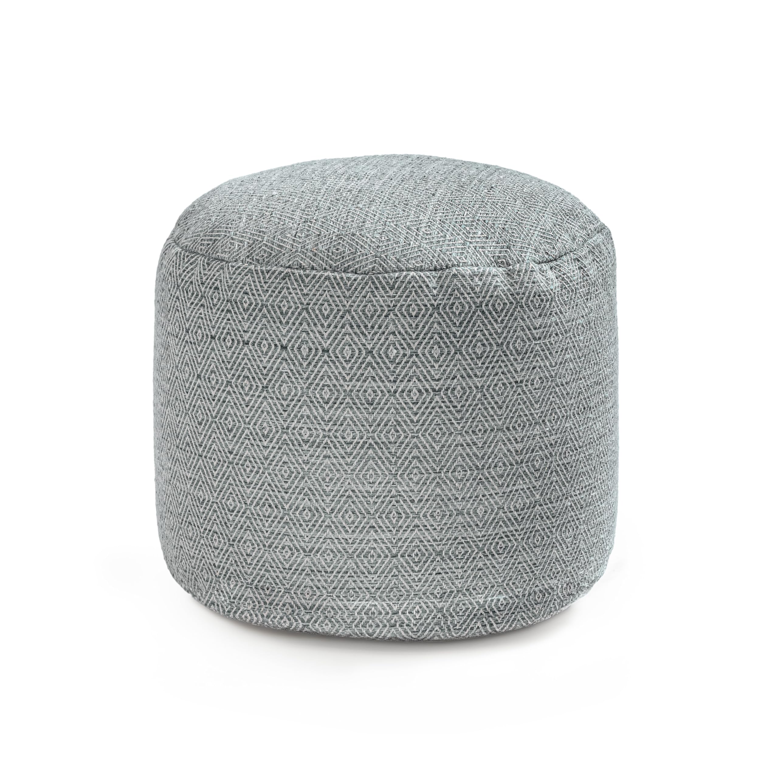 Anji Mountain Pouf Ottoman Foot Rest, Handmade Ottoman Pouf, Comfortable Foot Stool, Decorative Floor Seating for Living Room Decor, Bedroom & Home Décor Accent - Gray Maze