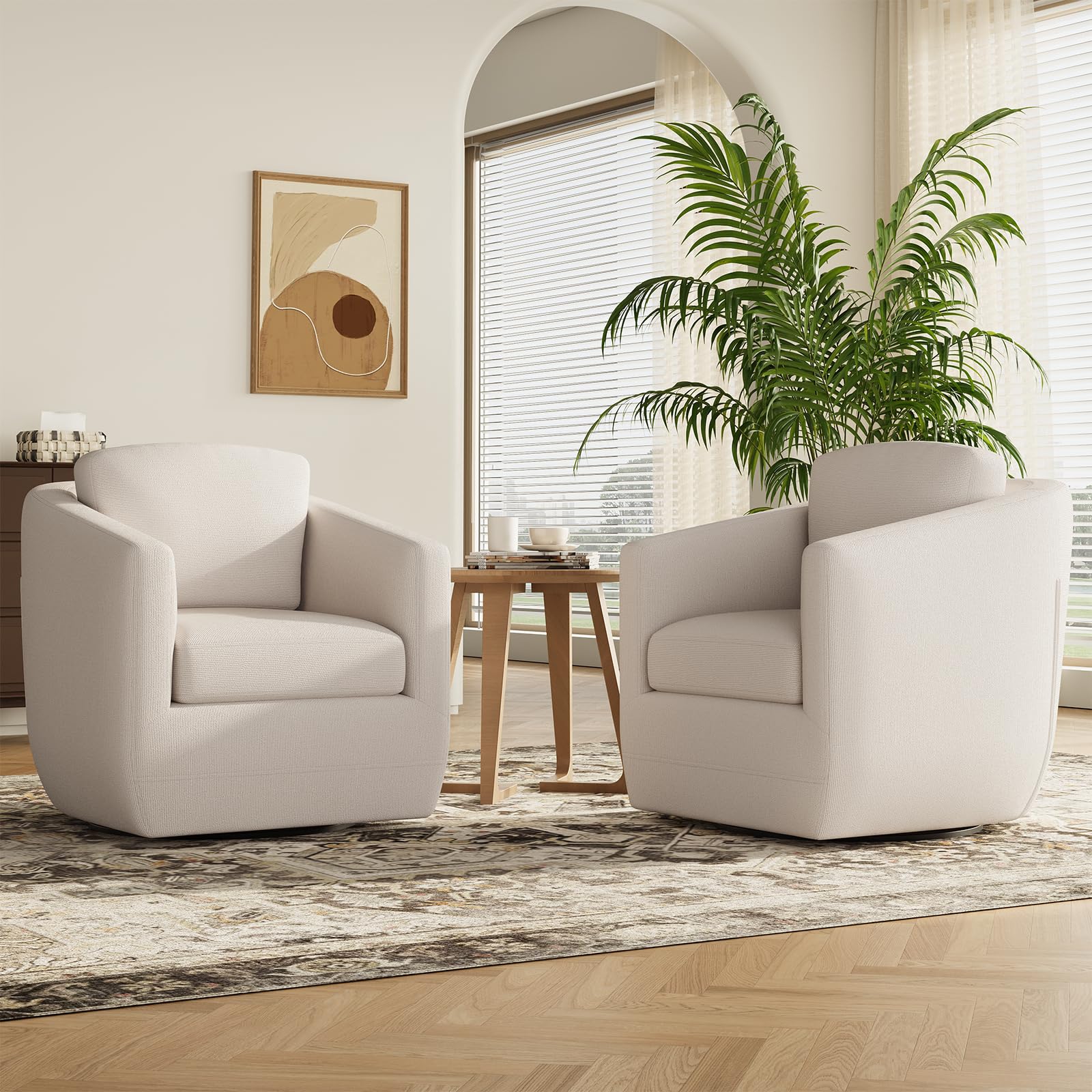 360° Swivel Accent Chair with Pillow