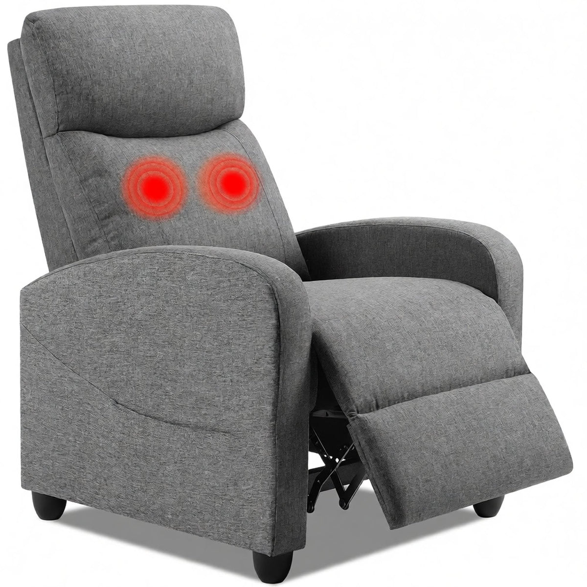 BRITEMART Massage Recliner Chair, Home Theater Seating Reclining Sofa, Grey