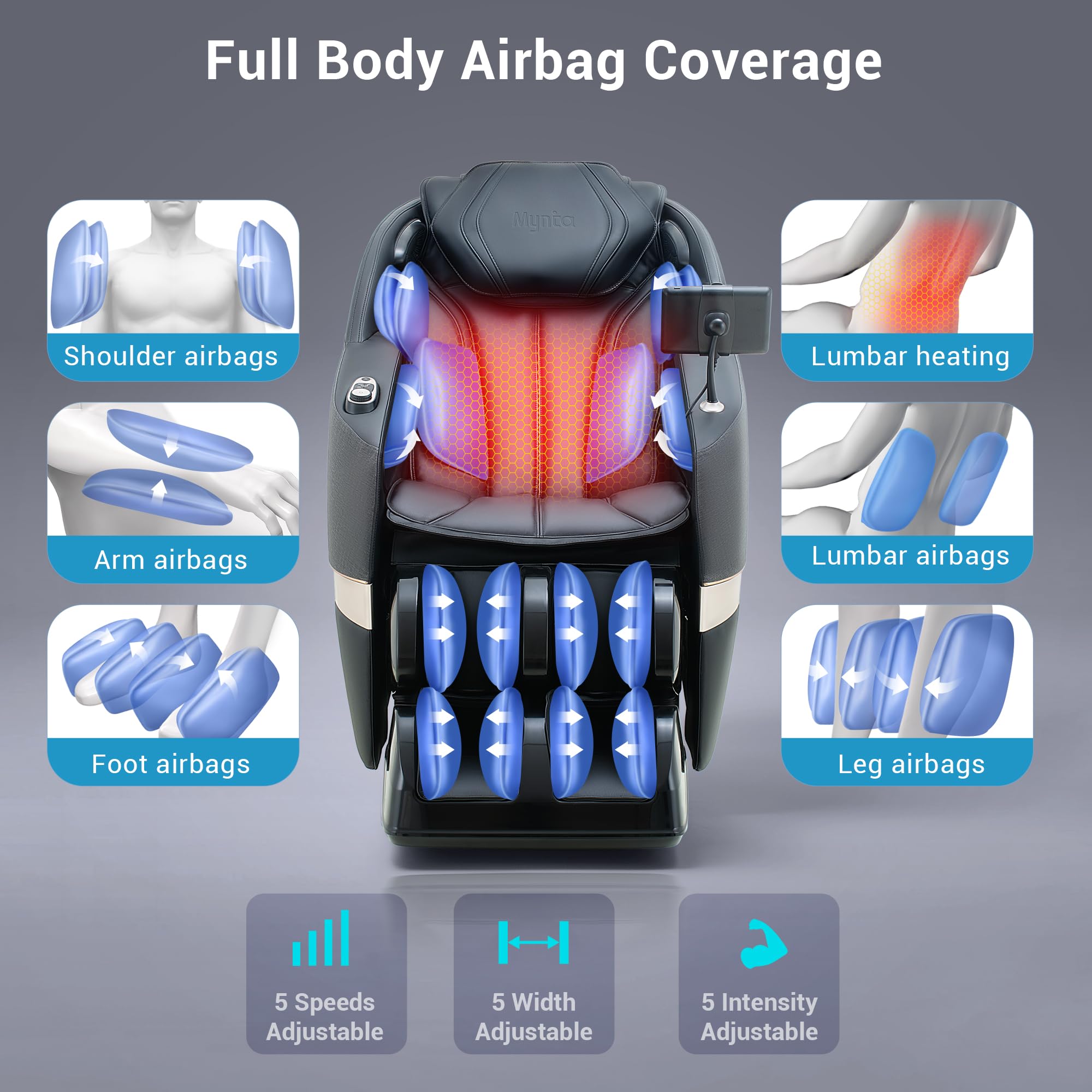 Full Body Massage Chair with Flexible SL-Track & Zero Gravity