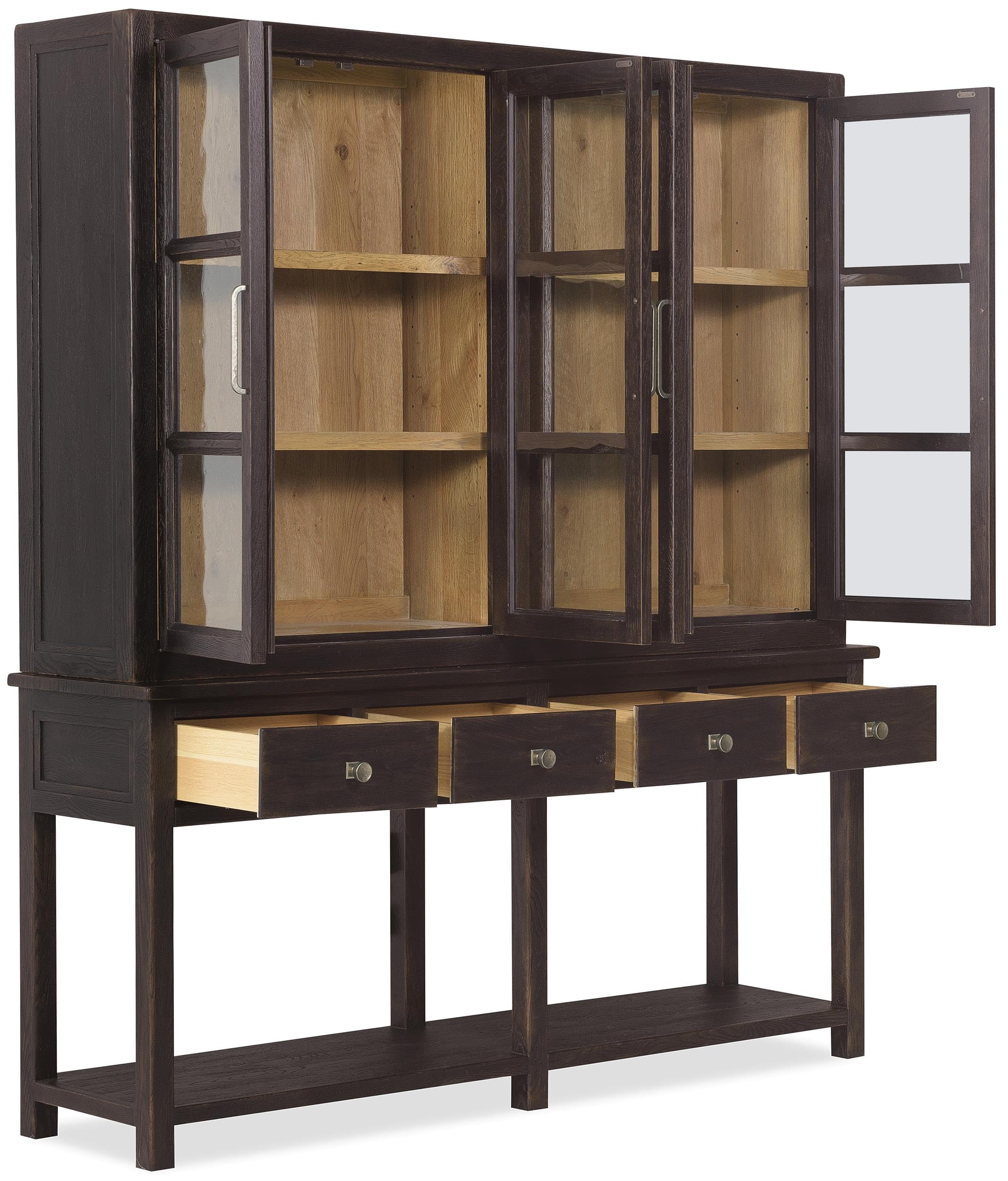 Hooker Driftwood Display Sideboard in Black Wood Furniture
