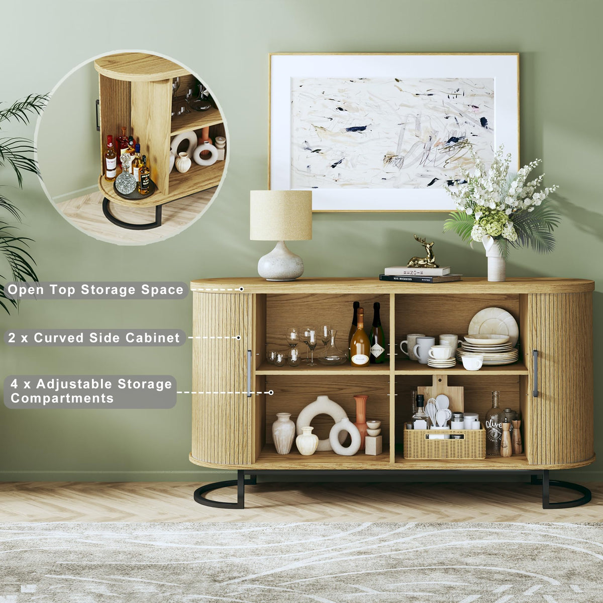 Fluted Tambour Sideboard