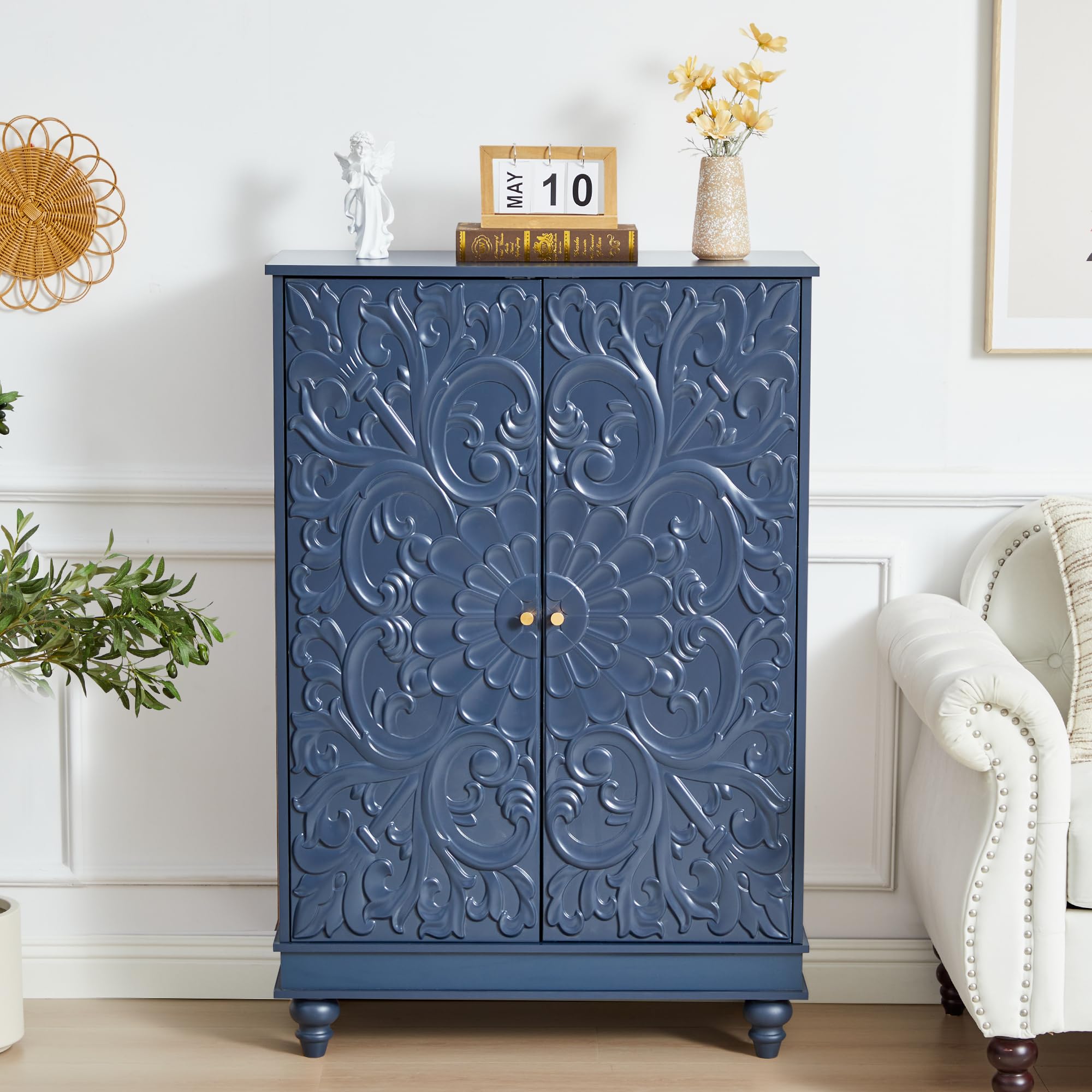 Vintage Sideboard Buffet Cabinet with Adjustable Shelves