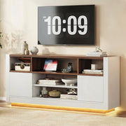 65" TV Stand with LED Lights & Charging Station