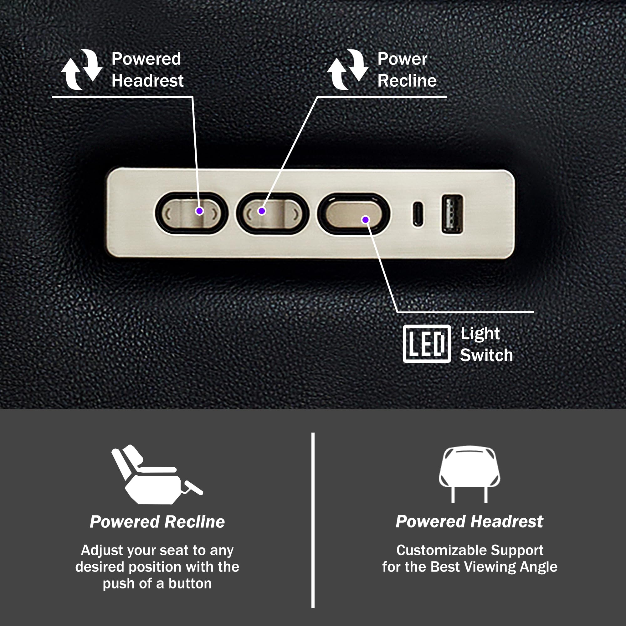 Power Reclining Home Theater Sofa