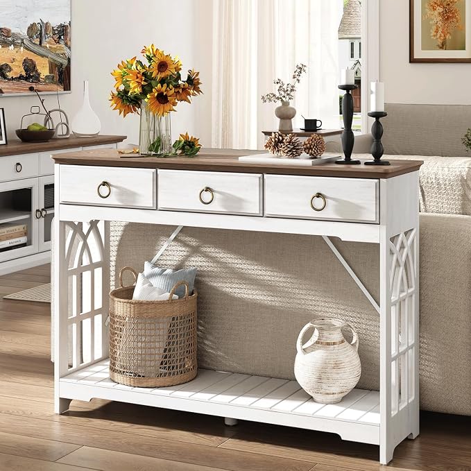 Black Console Table with Drawers